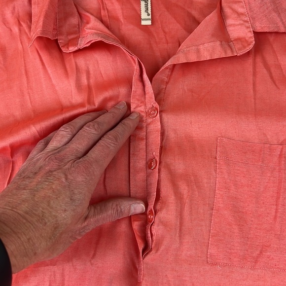 grand & greene coral button down blouse - Picture 7 of 10